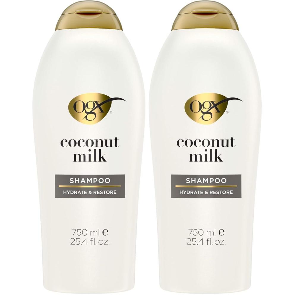 image:imageOGX Nourishing  Coconut Milk Shampoo Hydrating amp Restoring Shampoo Moisturizes for Soft Hair After the First Use ParabenFree SulfateFree Surfactants 254 fl oz254 Fl Oz Pack of 2