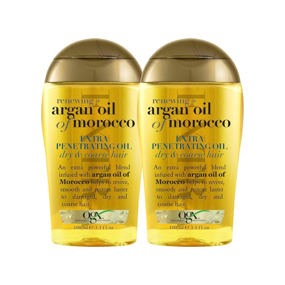 image:imageOGX Renewing Argan Oil of Morocco Hair Oil Extra Strength Penetrating Serum Treatment for Dry Damaged Frizzy Curly amp Coarse Hair ColdPressed Argan Oil Shine 33 Fl OzCitrus