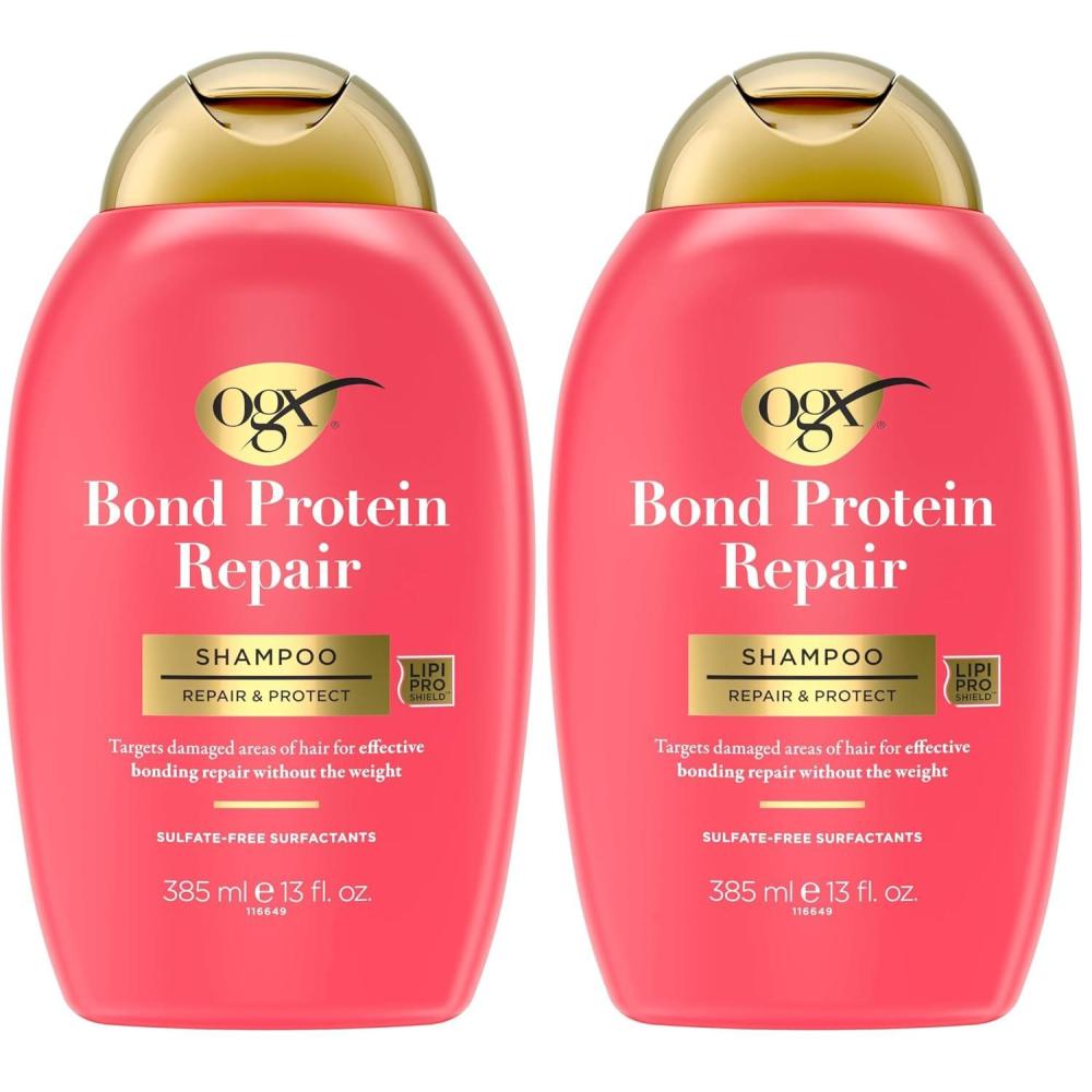 image:imageOGX Repair amp Protect Bond Protein Repair Shampoo Lightweight Hair Wash Cleanses amp Targets Damaged Hair for Effective Bond Repair Formulated without Parabens 13 fl oz13 Fl Oz Pack of 2