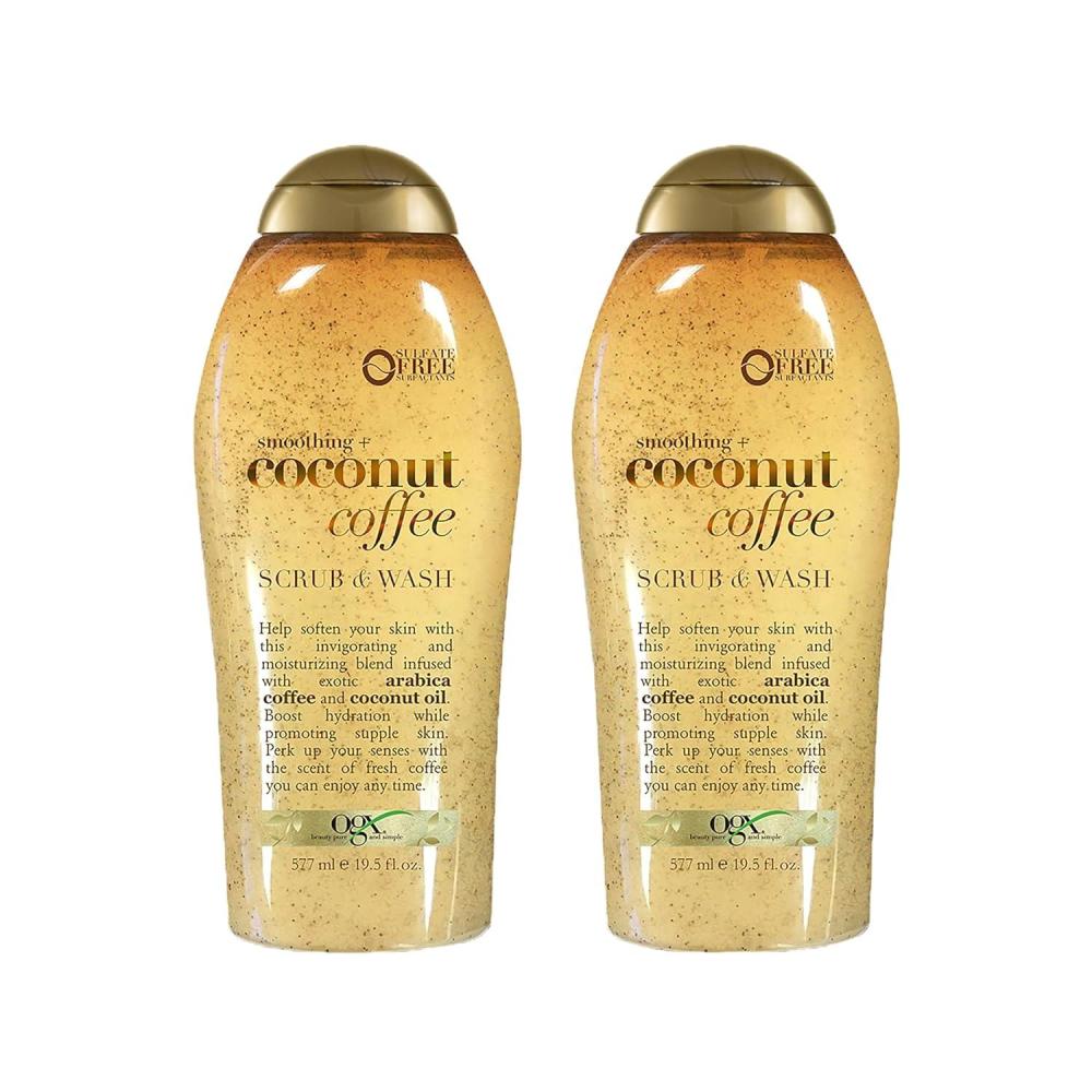 image:imageOGX Smoothing Coconut Coffee Exfoliating Body Scrub with Arabica Coffee amp Coconut Oil Moisturizing Body Wash for Dry Skin ParabenFree with SulfateFree Surfactants 195 Fl Oz 2 Pack195 Fl Oz Pack of 2