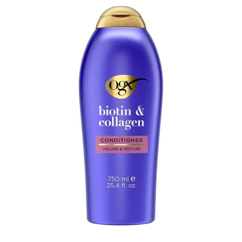 image:imageOGX Thick amp Full Biotin amp Collagen Volumizing Conditioner NutrientInfused Conditioner with Vitamin B7 Biotin Gives Hair Volume amp Body for 72 Hours SulfateFree Surfactants 13 fl Oz254 Fl Oz Pack of 1