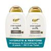 image:imageOGX Nourishing  Coconut Milk Sulfate Free Shampoo and Conditioner Set Hydrates amp Softens Hair Lipi Pro Shield Technology Creamy Coconut Milk White Peach amp Shea Butter Scent 2 Items 2 x 13 fl oz