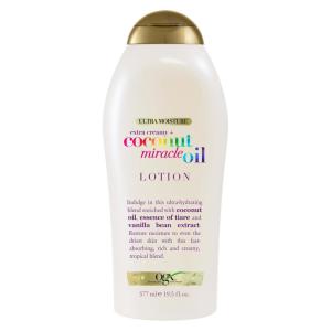 OGX Extra Creamy + Coconut Miracle Oil Ultra Moisture Body Lotion with Vanilla Bean, Fast-Absorbing Body Lotion for All Skin Types, Paraben-Free and Sulfated-Surfactants Free, 19.5 Ounce(19.5 Fl Oz (Pack of 1))