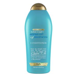 OGX Extra Strength Hydrate & Repair + Argan Oil of Morocco Conditioner for Dry, Damaged Hair, Cold-Pressed Argan Oil to Moisturize Hair, Paraben-Free, Sulfate-Free Surfactants, 25.4 Fl Oz