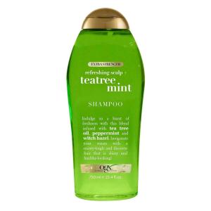 OGX Extra Strength Refreshing Scalp + Rosemary Mint Shampoo, Clarifying Shampoo for Oily Hair Helps Remove Oil & Residue to Clear Away Buildup, Sulfate-Free Surfactants, 25.4 fl. oz(Tea Tree Mint_Old)