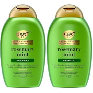 OGX Extra Strength Refreshing Scalp + Rosemary Mint Shampoo, Clarifying Shampoo for Oily Hair Visibly Helps Remove Oil & Residue to Clear Away Buildup, Sulfate-Free Surfactants, 13 fl. oz(13 Fl Oz (Pack of 2))