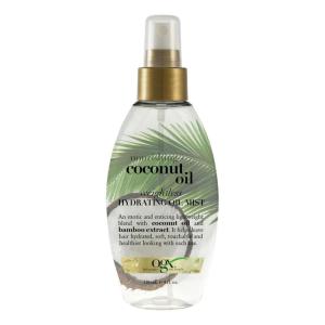 OGX Nourishing + Coconut Oil Weightless Hydrating Oil Hair Mist, Lightweight Leave-In Hair Treatment with Coconut Oil & Bamboo Extract, Paraben & Sulfate Surfactant-Free, 4 Fl Oz(4 Fl Oz (Pack of 1))