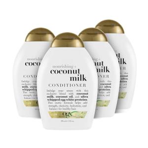OGX Nourishing Coconut Moisturizing Conditioner for Strong & Healthy Hair, with Coconut Oil & Egg White Protein, Paraben-Free, Sulfate-Free, 13 oz (Pack of 4)(13 Fl Oz (Pack of 4))