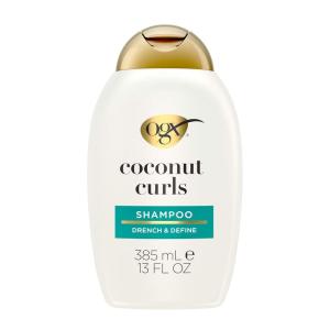 OGX Quenching + Coconut, Curl-Defining Shampoo, Hydrating & Nourishing Curly Hair Shampoo with Coconut Oil, Citrus Oil & Honey, Paraben, Sulfate-Free Surfactants, 13 floz(13 Fl Oz (Pack of 1))