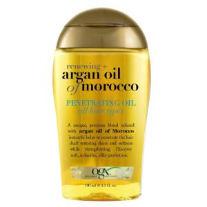OGX Renewing + Argan Oil of Morocco, Cold-Pressed Argan Oil for Hair Penetrating Treatment & Shine, Moisturizing & Strengthening Silky Oil for All Hair Types, Paraben & Sulfate Free, 3.3 fl oz | Renewing, Moisturizing, Strengthening, Silky Oil, All Hair Types, Paraben-Free(Argan Oil)