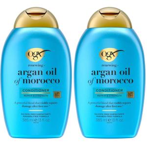 OGX Renewing + Argan Oil of Morocco Conditioner, Repair Conditioner & Argan Oil Helps Strengthen & Repair Dry, Damaged Hair, Paraben-Free, Sulfate-Free Surfactants, 13 fl. oz(13 Fl Oz (Pack of 2))