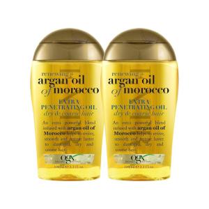 OGX Renewing + Argan Oil of Morocco Hair Oil, Extra Strength Penetrating Serum Treatment for Dry, Damaged, Frizzy, Curly & Coarse Hair, Cold-Pressed Argan Oil, Shine, 3.3 Fl Oz(Citrus)