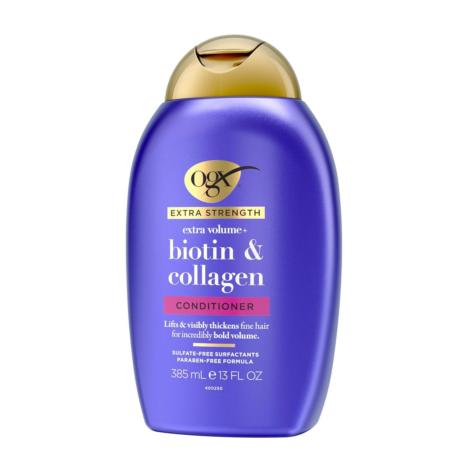 image:imageOGX Extra Strength Biotin and Collagen Conditioner 13 fl oz SulfateFree Thicker Fuller Hair13 Fl Oz Pack of 1