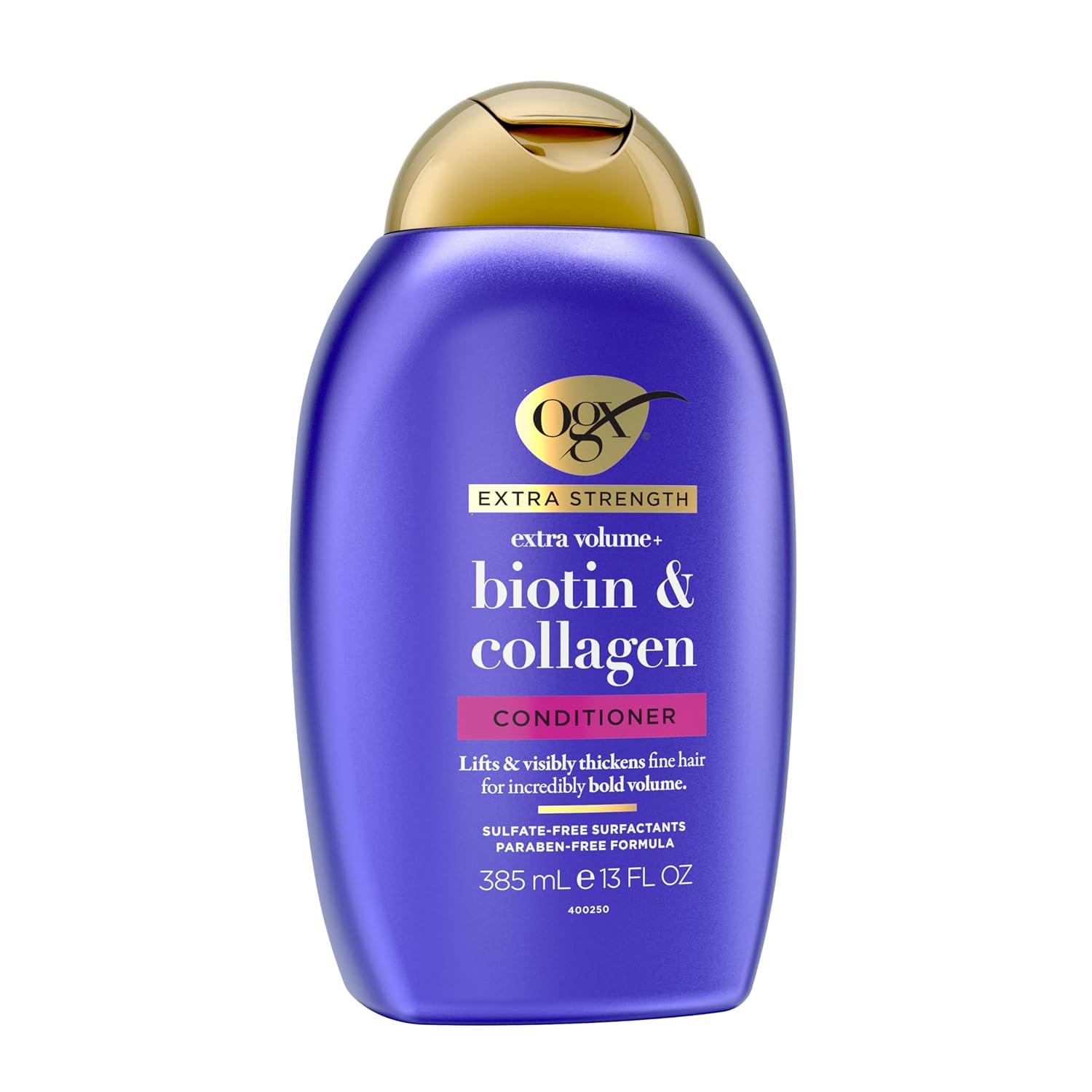 image:imageOGX Extra Strength Biotin and Collagen Conditioner 13 fl oz SulfateFree Thicker Fuller Hair13 Fl Oz Pack of 1