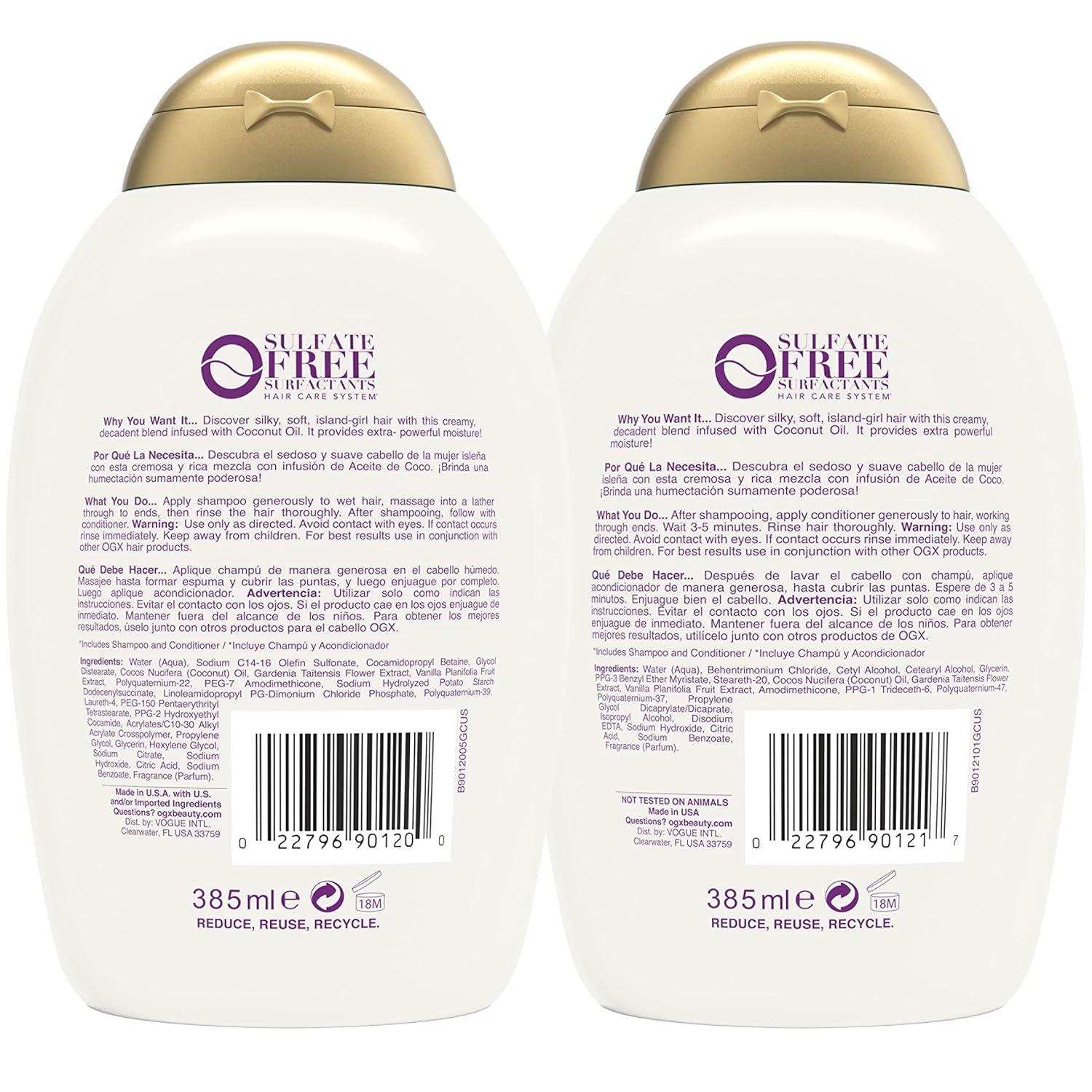 image:imageOGX Extra Strength Damage Remedy Coconut Miracle Oil Shampoo amp Conditioner for Dry Frizzy or Coarse Hair Hydrating amp Flyaway Taming Conditioner ParabenFree SulfateFree 13 Fl Oz 2 Pack
