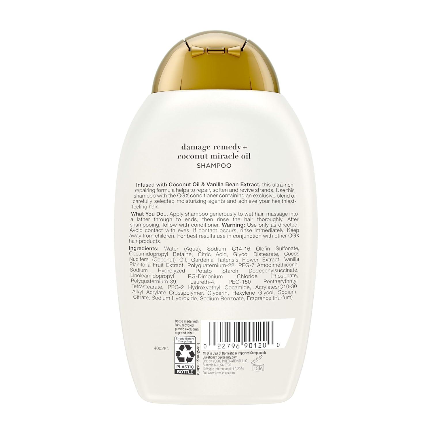 image:imageOGX Extra Strength Damage Remedy Coconut Miracle Oil Shampoo for Dry Frizzy or Coarse Hair ParabenFree SulfateFree Surfactants 13 Fl Oz13 Fl Oz Pack of 1