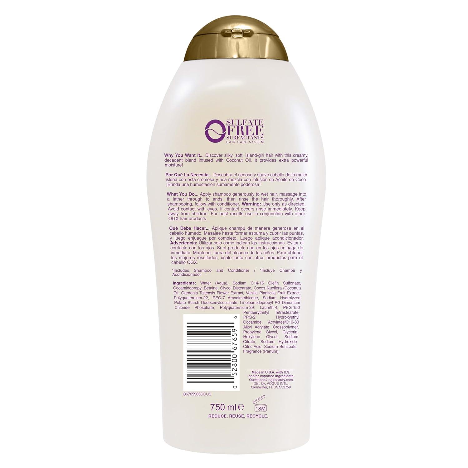 image:imageOGX Extra Strength Damage Remedy Coconut Miracle Oil Shampoo for Dry Frizzy or Coarse Hair ParabenFree SulfateFree Surfactants 13 Fl Oz254 Fl Oz Pack of 2
