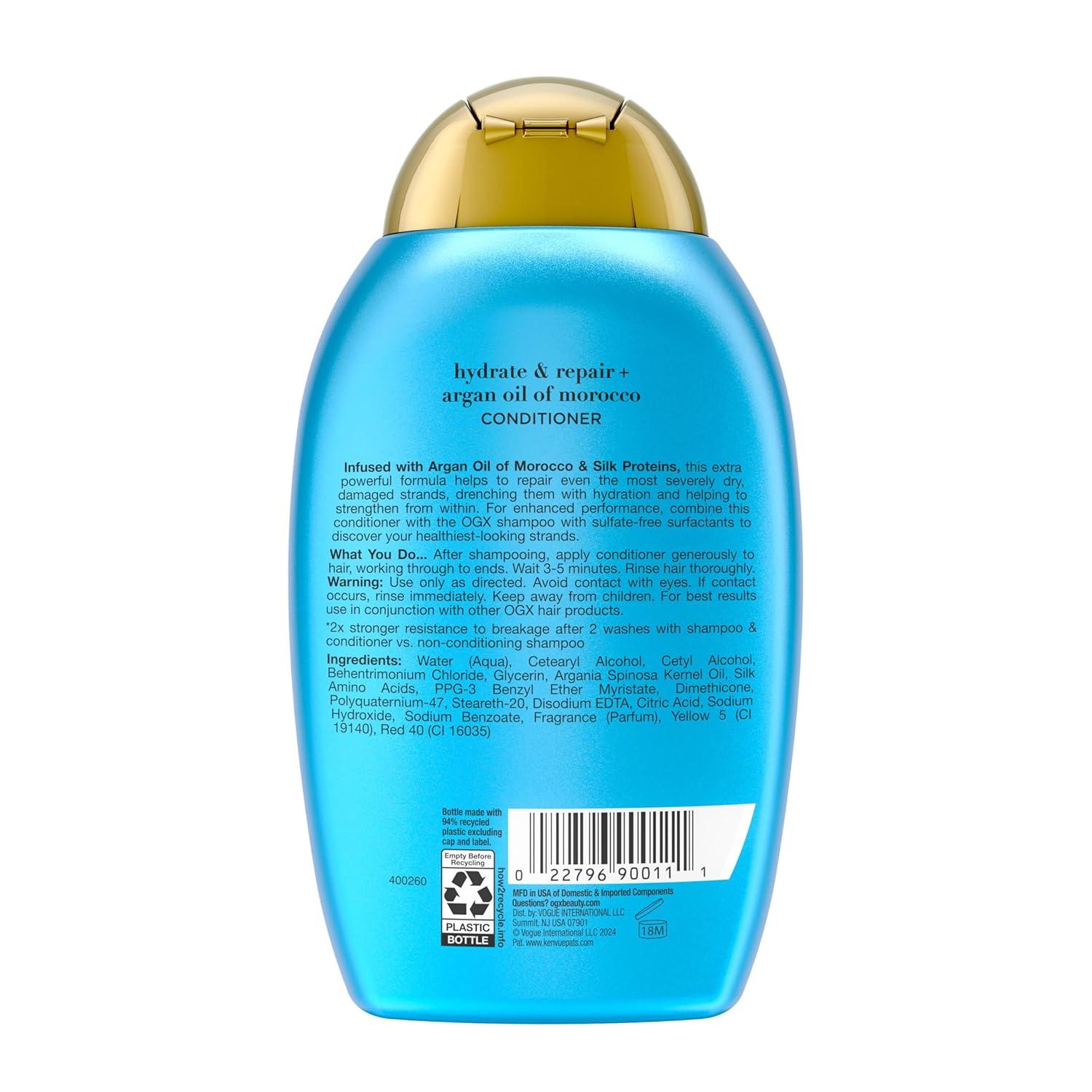 image:imageOGX Extra Strength Hydrate amp Repair Argan Oil of Morocco Conditioner for Dry Damaged Hair ColdPressed Argan Oil to Moisturize Hair ParabenFree SulfateFree Surfactants 13 Fl Oz