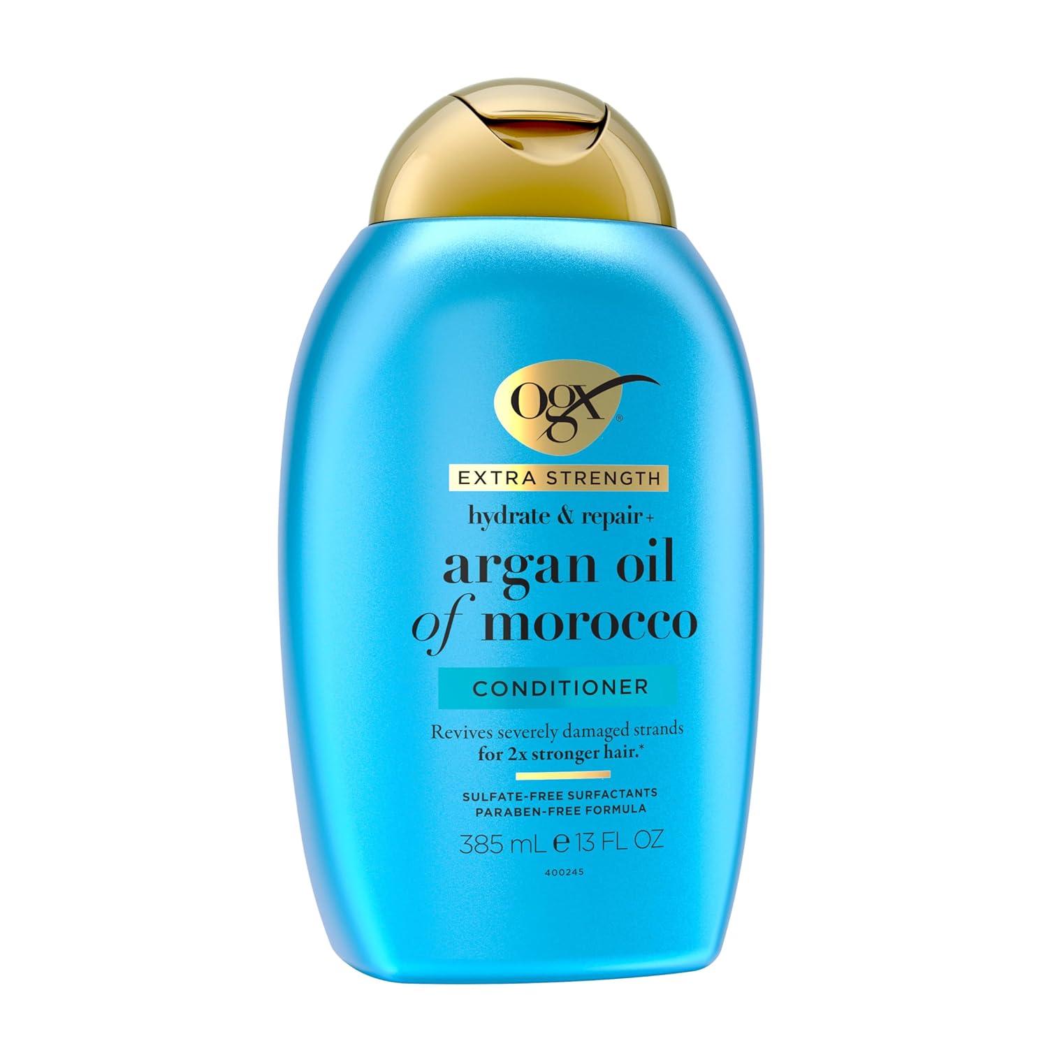 image:imageOGX Extra Strength Hydrate amp Repair Argan Oil of Morocco Conditioner for Dry Damaged Hair ColdPressed Argan Oil to Moisturize Hair ParabenFree SulfateFree Surfactants 13 Fl Oz
