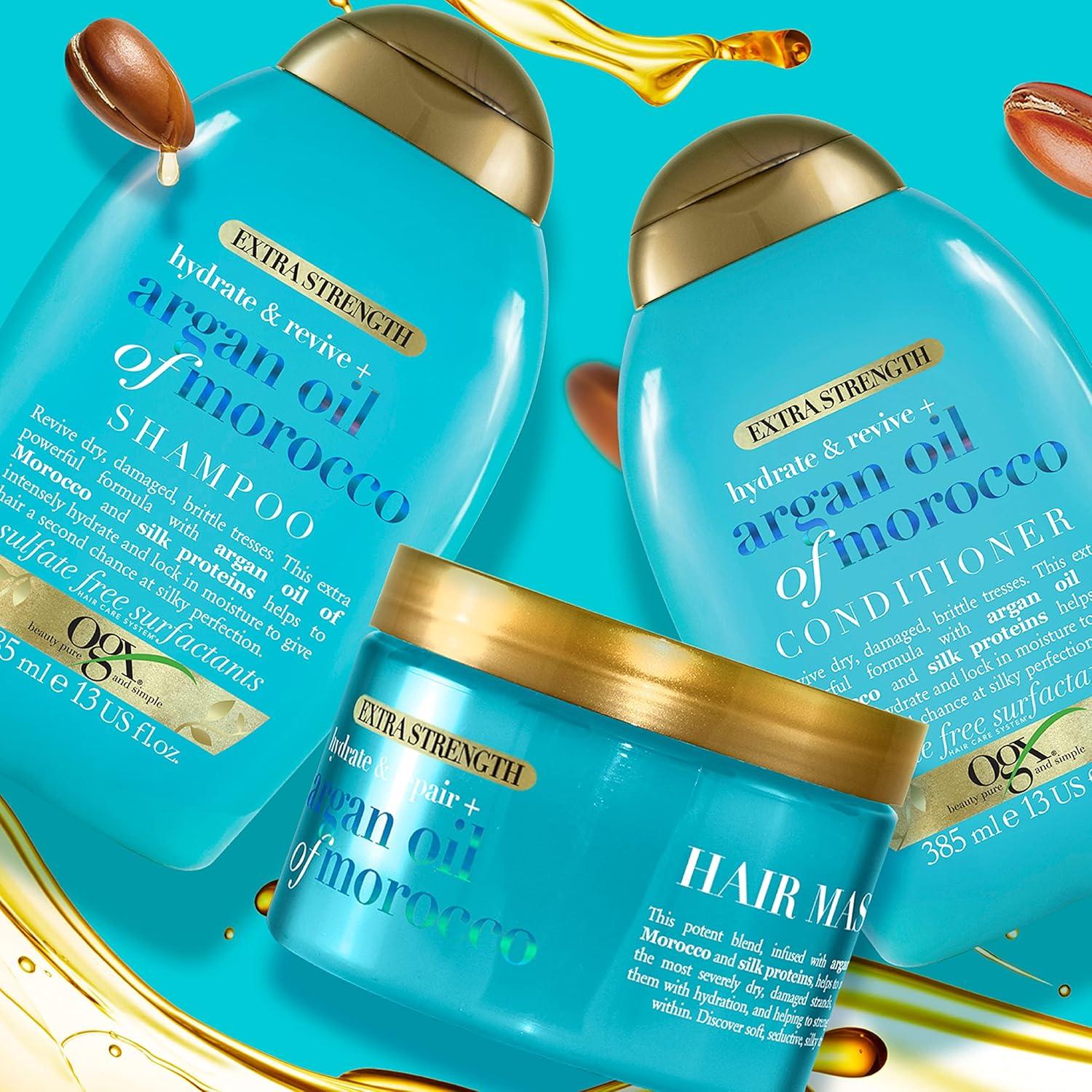 image:imageOGX Extra Strength Hydrate amp Repair Argan Oil of Morocco Shampoo for Dry Damaged Hair ColdPressed Argan Oil to Moisturize amp Smooth ParabenFree SulfateFree Surfactants 13 Fl Oz13 Fl Oz Pack of 2