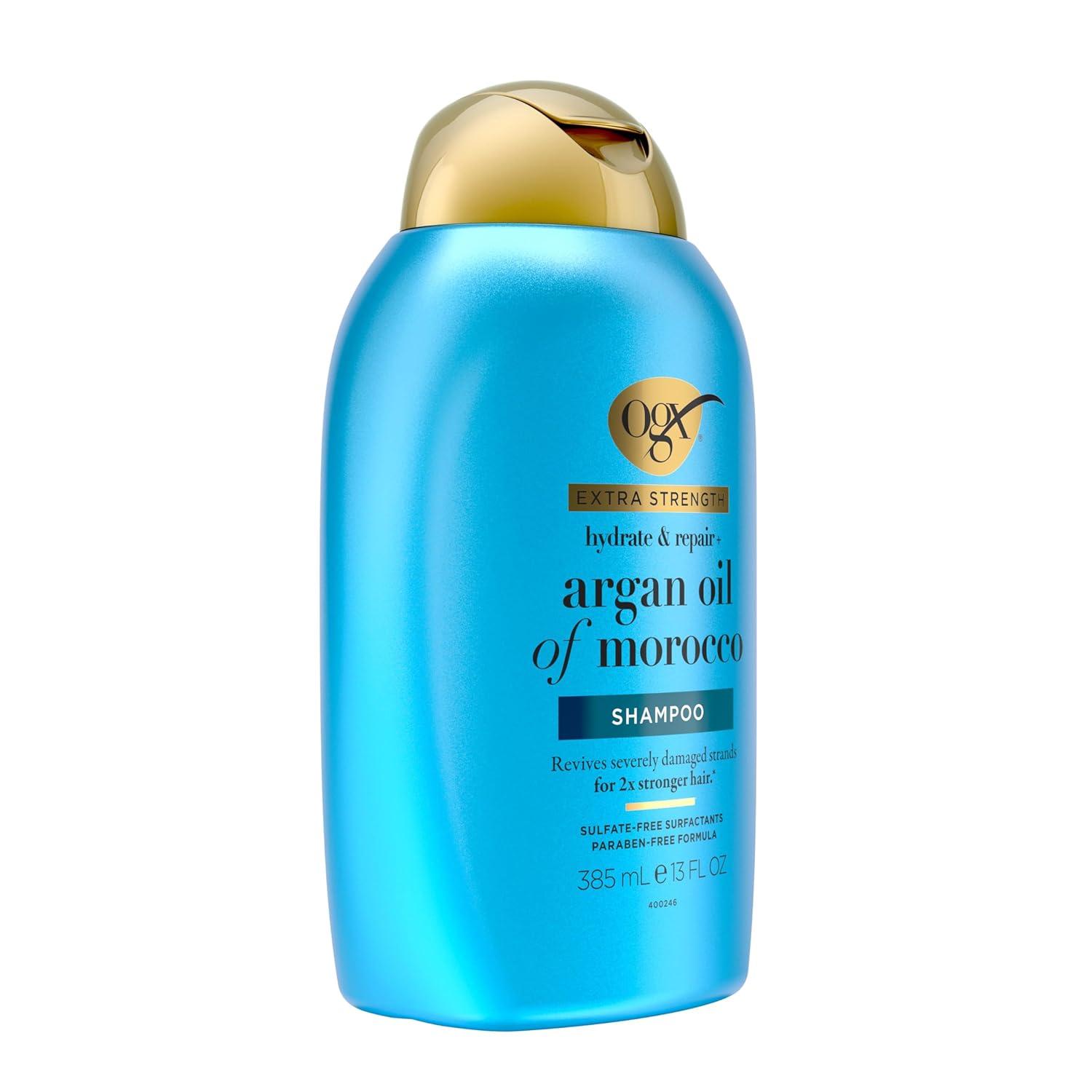image:imageOGX Extra Strength Hydrate amp Repair Argan Oil of Morocco Shampoo for Dry Damaged Hair ColdPressed Argan Oil to Moisturize amp Smooth ParabenFree SulfateFree Surfactants 13 Fl Oz13 Fl Oz Pack of 1