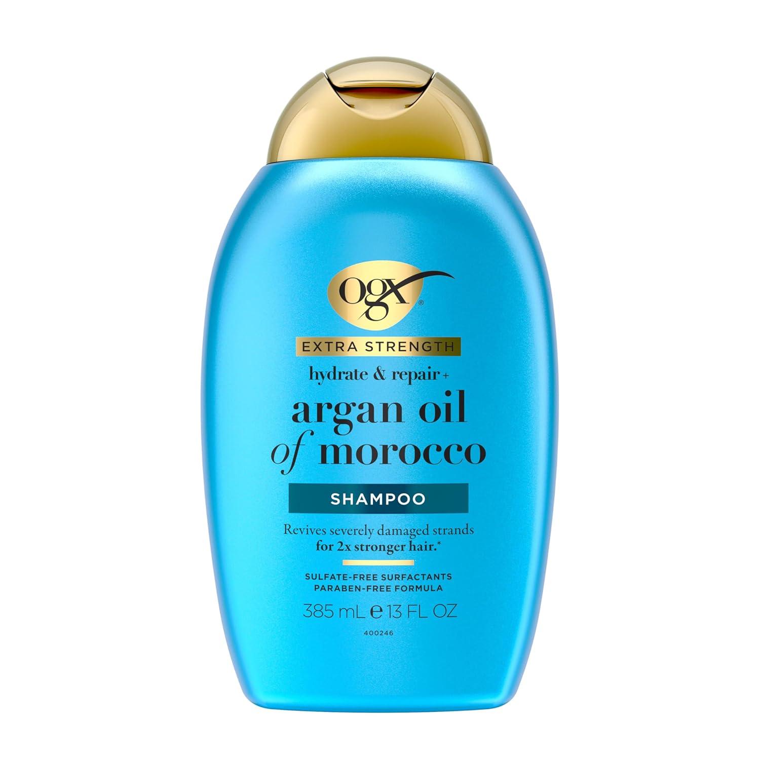 image:imageOGX Extra Strength Hydrate amp Repair Argan Oil of Morocco Shampoo for Dry Damaged Hair ColdPressed Argan Oil to Moisturize amp Smooth ParabenFree SulfateFree Surfactants 13 Fl Oz13 Fl Oz Pack of 1