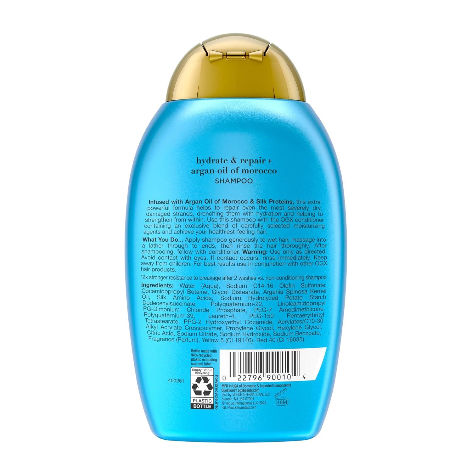 image:imageOGX Extra Strength Hydrate amp Repair Argan Oil of Morocco Shampoo for Dry Damaged Hair ColdPressed Argan Oil to Moisturize amp Smooth ParabenFree SulfateFree Surfactants 13 Fl Oz13 Fl Oz Pack of 1