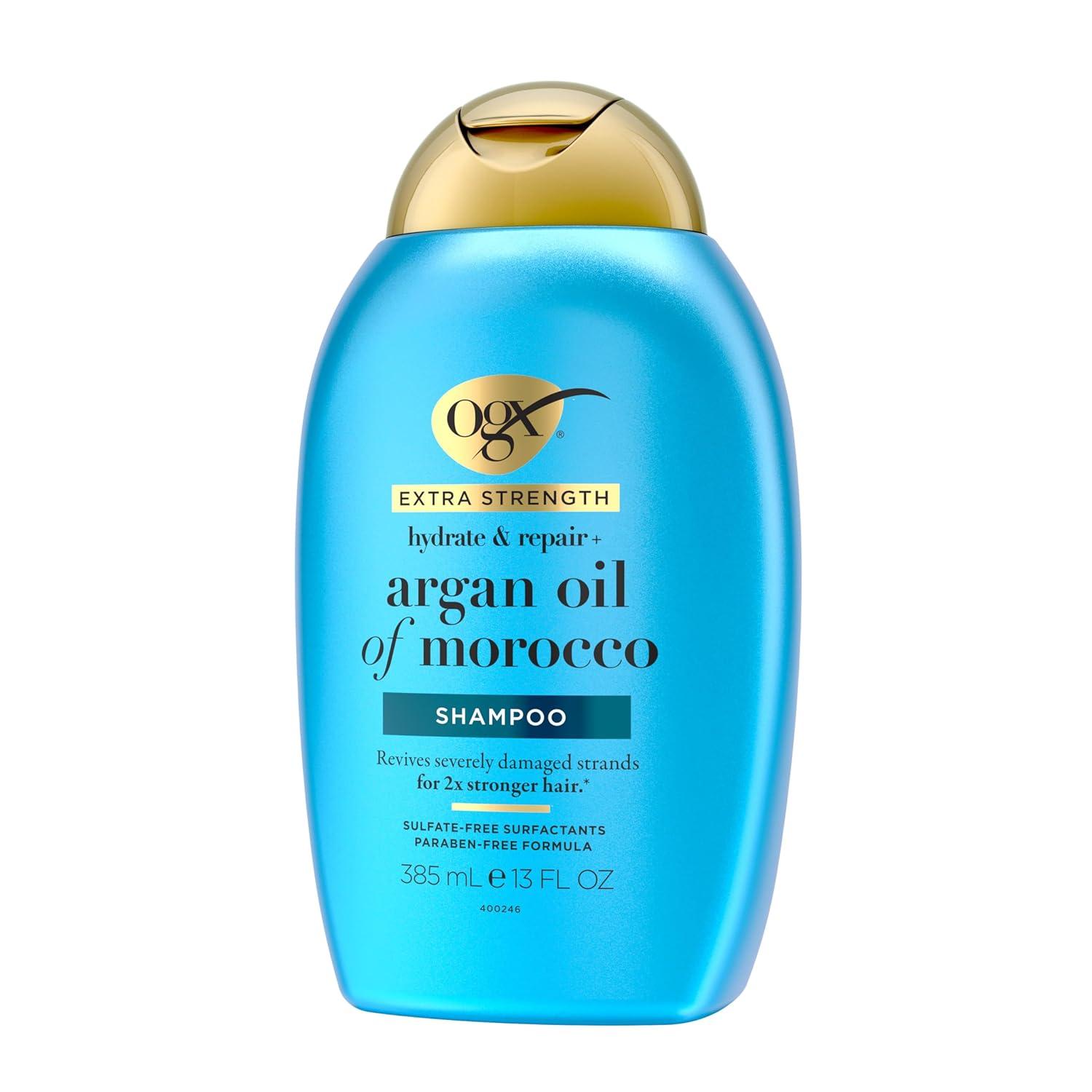 image:imageOGX Extra Strength Hydrate amp Repair Argan Oil of Morocco Shampoo for Dry Damaged Hair ColdPressed Argan Oil to Moisturize amp Smooth ParabenFree SulfateFree Surfactants 13 Fl Oz13 Fl Oz Pack of 1