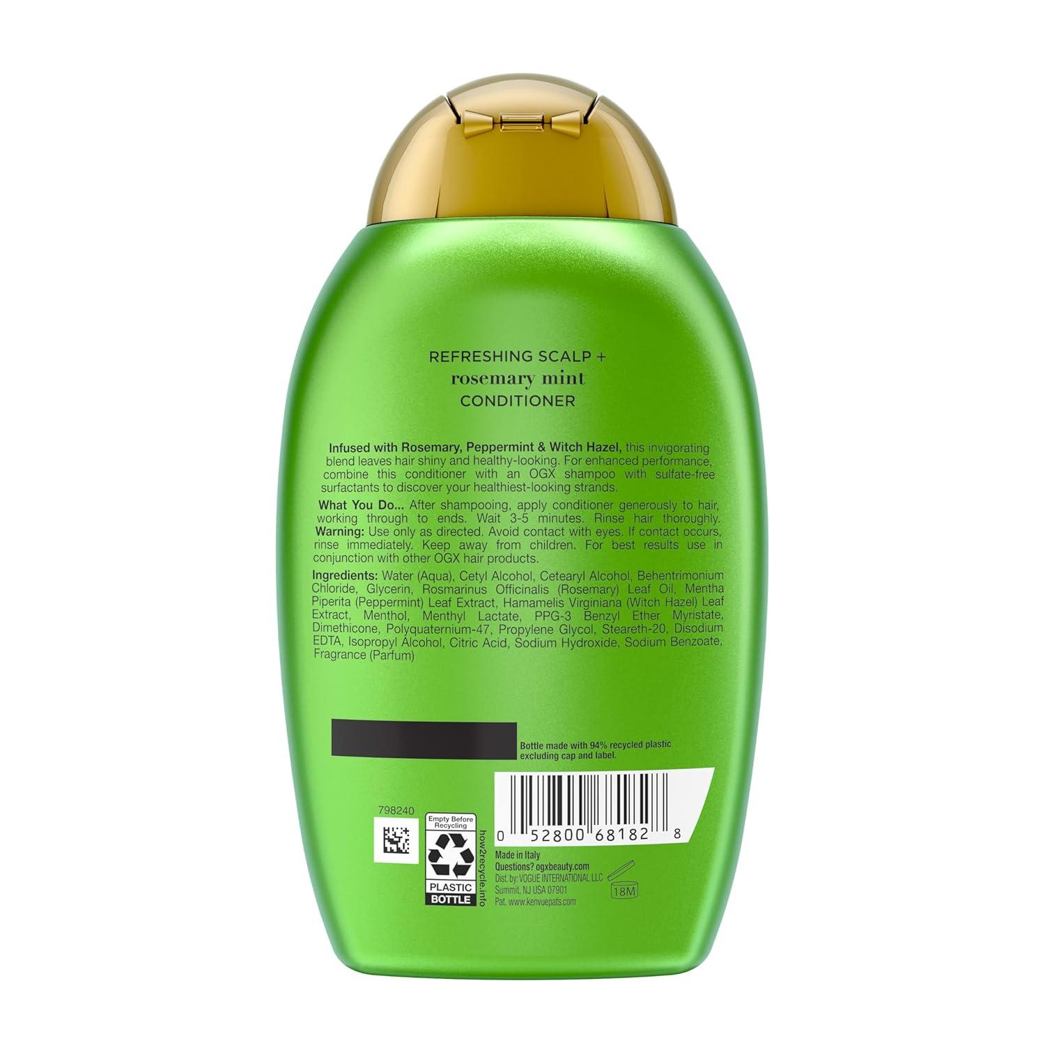 image:imageOGX Extra Strength Refreshing Scalp Rosemary Mint Conditioner Nourishing Hair amp Scalp Conditioner Infused with Rosemary for HealthyLooking Hair SulfateFree Surfactants 13 fl ozRosemary MintNew