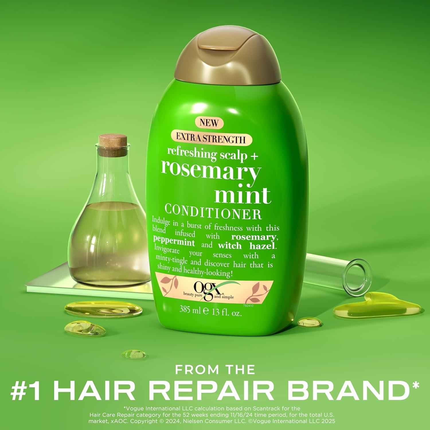 image:imageOGX Extra Strength Refreshing Scalp Rosemary Mint Conditioner Nourishing Hair amp Scalp Conditioner Infused with Rosemary for HealthyLooking Hair SulfateFree Surfactants 13 fl ozRosemary MintNew