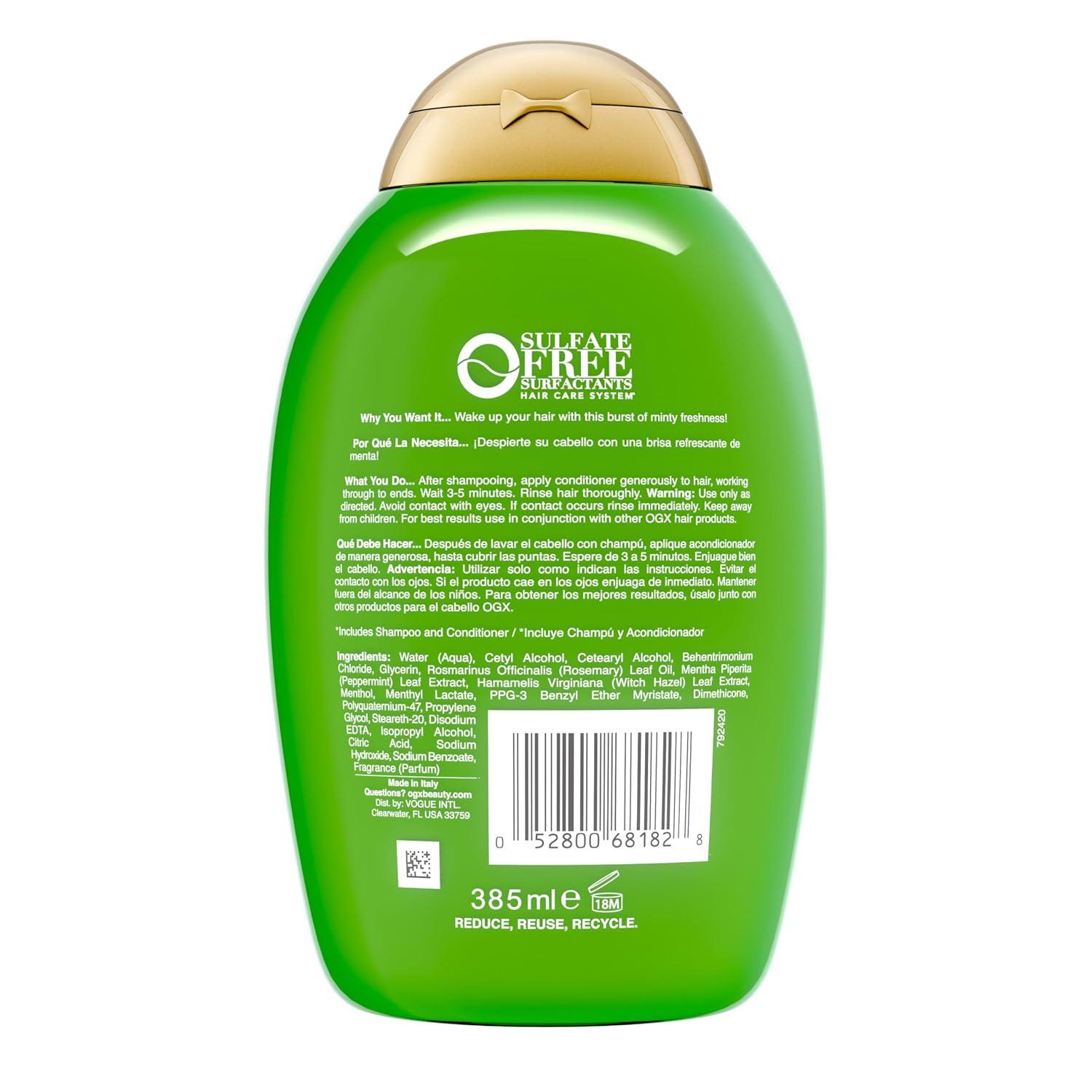 image:imageOGX Extra Strength Refreshing Scalp Rosemary Mint Conditioner Nourishing Hair amp Scalp Conditioner Infused with Rosemary for HealthyLooking Hair SulfateFree Surfactants 13 fl ozRosemary MintNew