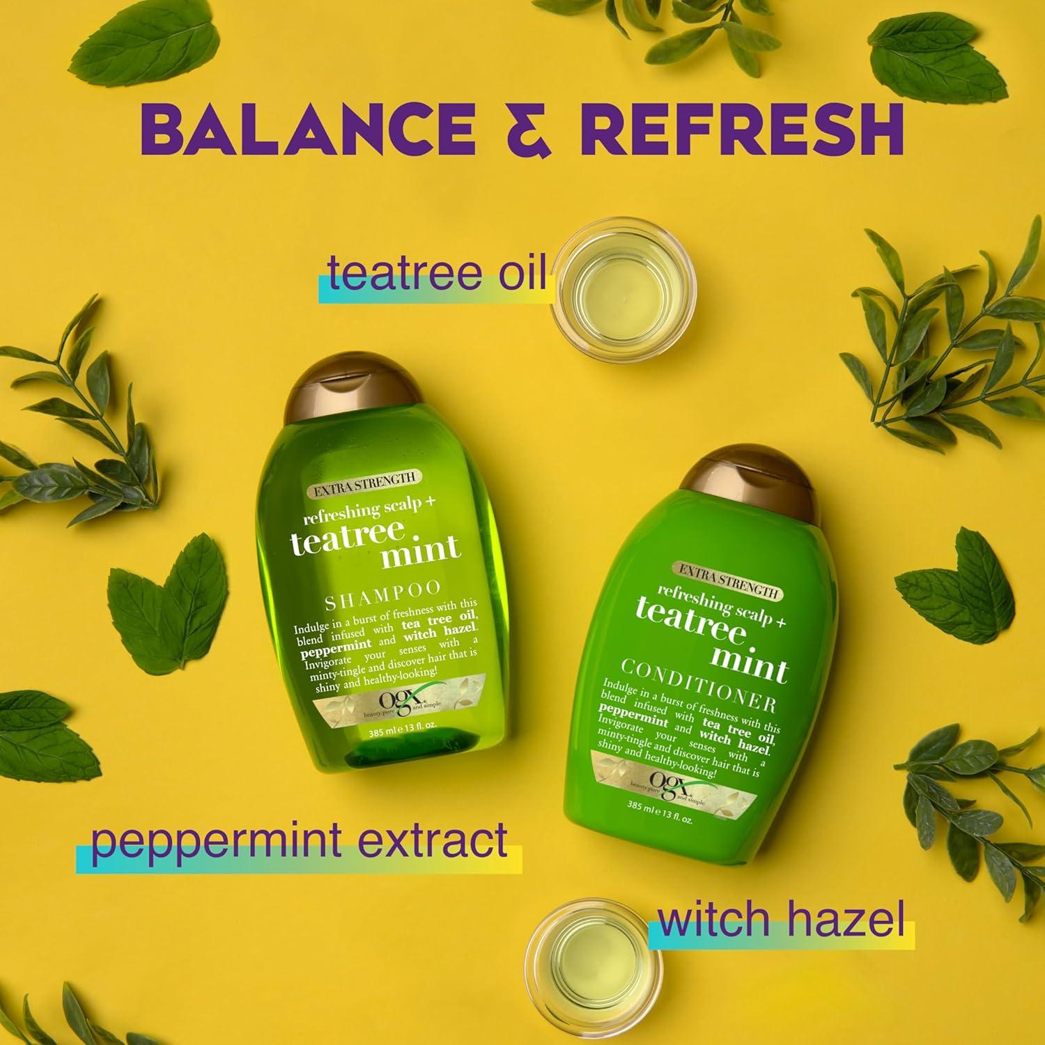 image:imageOGX Extra Strength Refreshing Scalp Rosemary Mint Conditioner Nourishing Hair amp Scalp Conditioner Infused with Rosemary for HealthyLooking Hair SulfateFree Surfactants 13 fl ozTea Tree MintOld