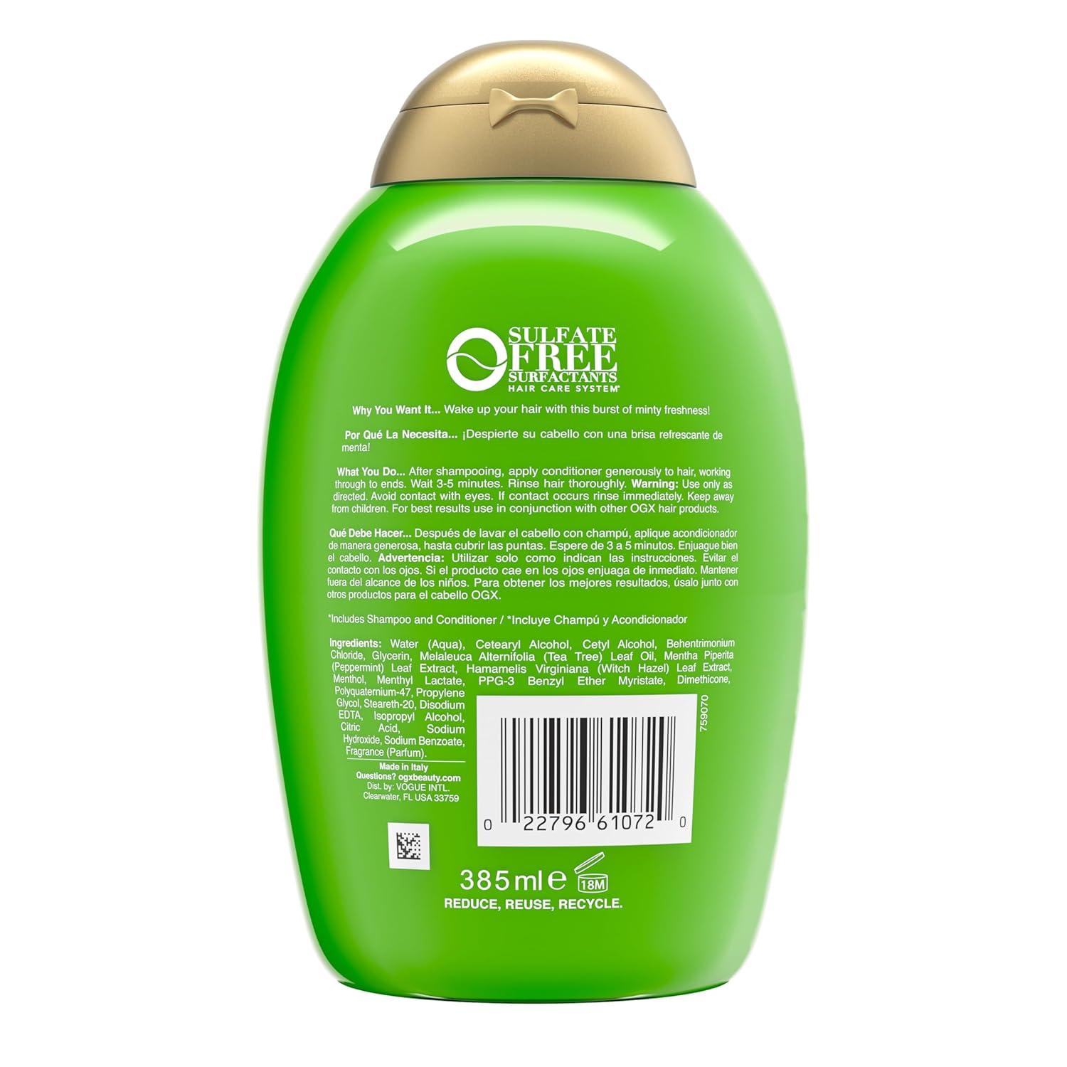 image:imageOGX Extra Strength Refreshing Scalp Rosemary Mint Conditioner Nourishing Hair amp Scalp Conditioner Infused with Rosemary for HealthyLooking Hair SulfateFree Surfactants 13 fl ozTea Tree MintOld