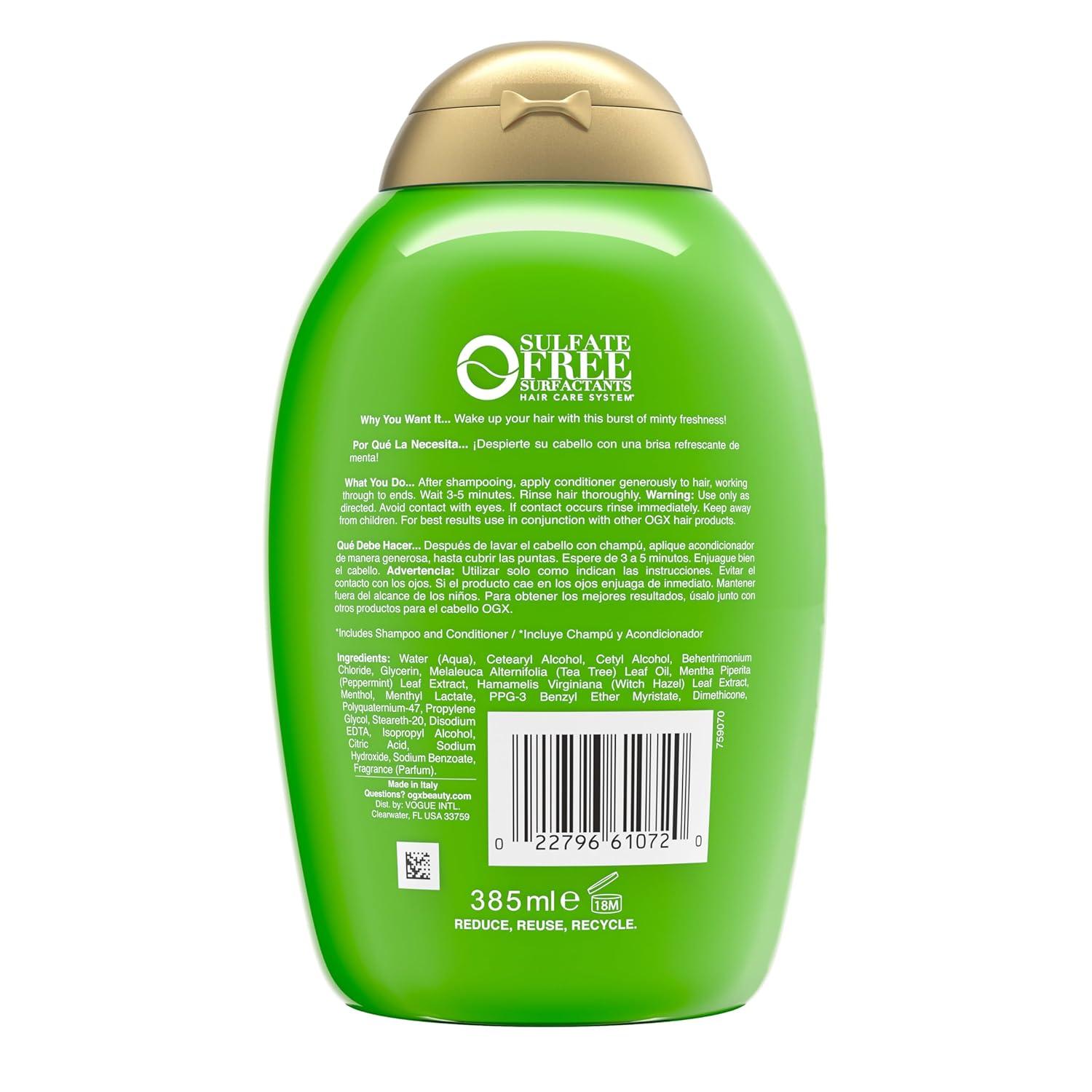 image:imageOGX Extra Strength Refreshing Scalp Rosemary Mint Conditioner Nourishing Hair amp Scalp Conditioner Infused with Rosemary for HealthyLooking Hair SulfateFree Surfactants 13 fl ozTea Tree MintOld