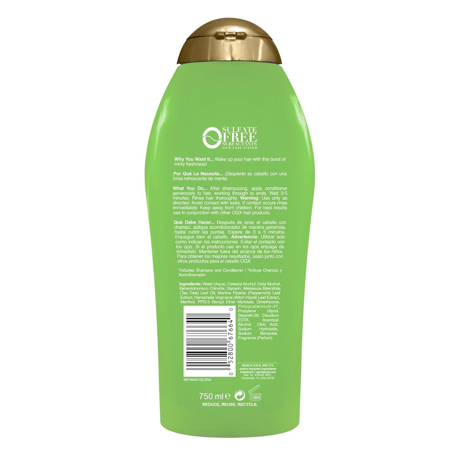 image:imageOGX Extra Strength Refreshing Scalp Rosemary Mint Conditioner Nourishing Hair amp Scalp Conditioner Infused with Rosemary for HealthyLooking Hair SulfateFree Surfactants 254 fl ozTea Tree MintOld