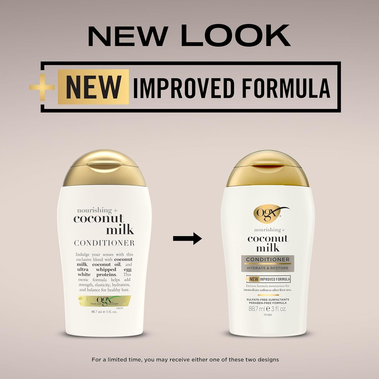 image:imageOGX Nourishing Coconut Milk Moisturizing Conditioner Hydrating amp Restoring Conditioner Moisturizes for Soft Hair After the First Use Travel Size TSACompliant 3 fl ozwhite
