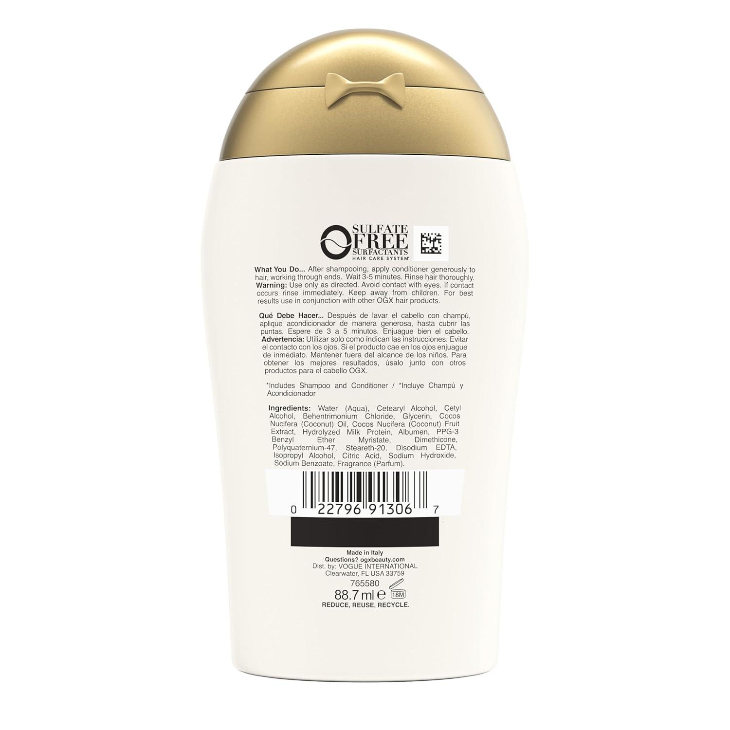 image:imageOGX Nourishing Coconut Milk Moisturizing Conditioner Hydrating amp Restoring Conditioner Moisturizes for Soft Hair After the First Use Travel Size TSACompliant 3 fl ozwhite