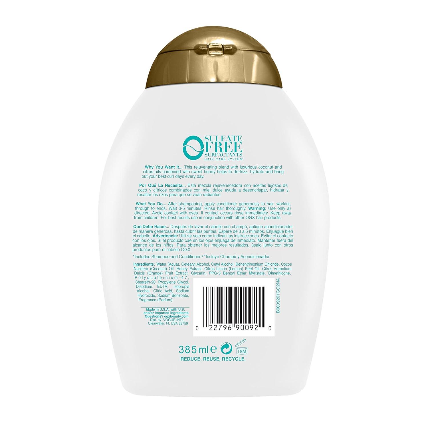 image:imageOGX Quenching Coconut Curls CurlDefining Conditioner Nourishing Curly Hair Conditioner with Coconut Citrus Oil amp Honey ParabenFree with SulfateFree Surfactants 13oz13 Fl Oz Pack of 2