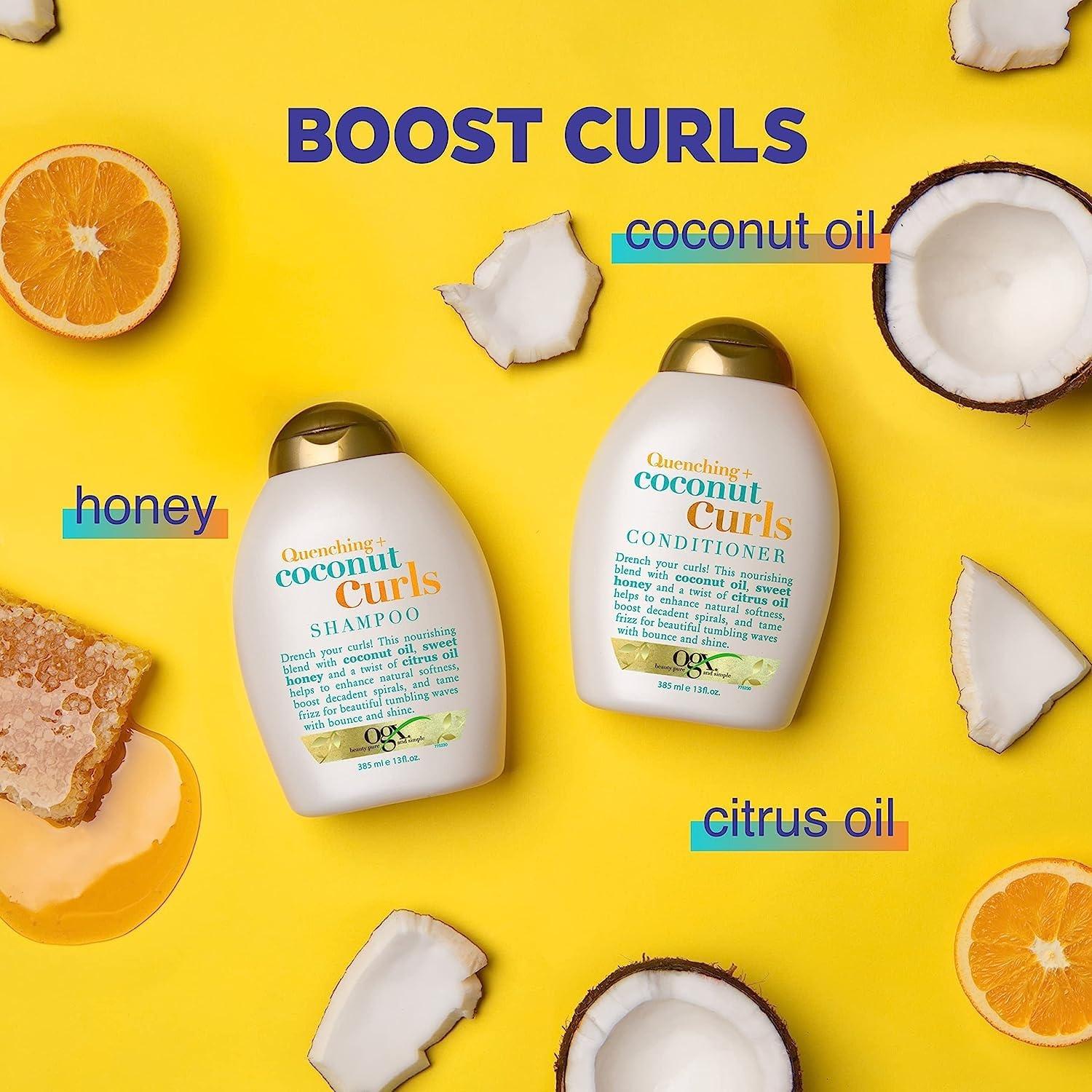 image:imageOGX Quenching Coconut Curls CurlDefining Conditioner Nourishing Curly Hair Conditioner with Coconut Citrus Oil amp Honey ParabenFree with SulfateFree Surfactants 13oz13 Fl Oz Pack of 2