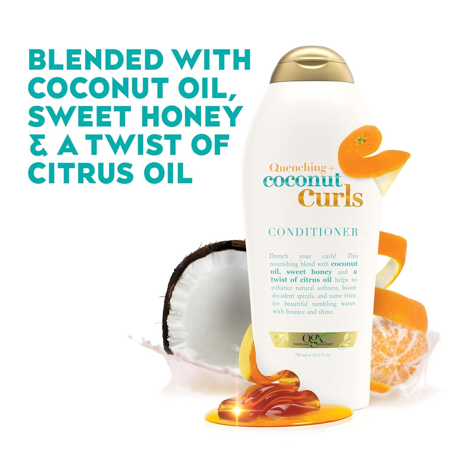 image:imageOGX Quenching Coconut Curls Moisturizing Shampoo for Curly Hair Detangling Curl Enhancing 254 fl oz254 Fl Oz Pack of 1