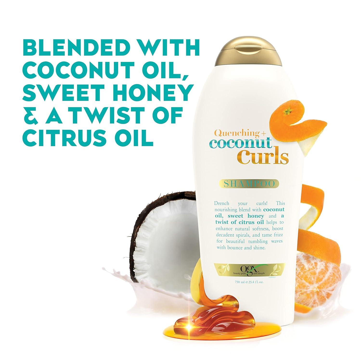 image:imageOGX Quenching Coconut Curls Moisturizing Shampoo for Curly Hair Detangling Curl Enhancing 254 fl oz254 Fl Oz Pack of 2