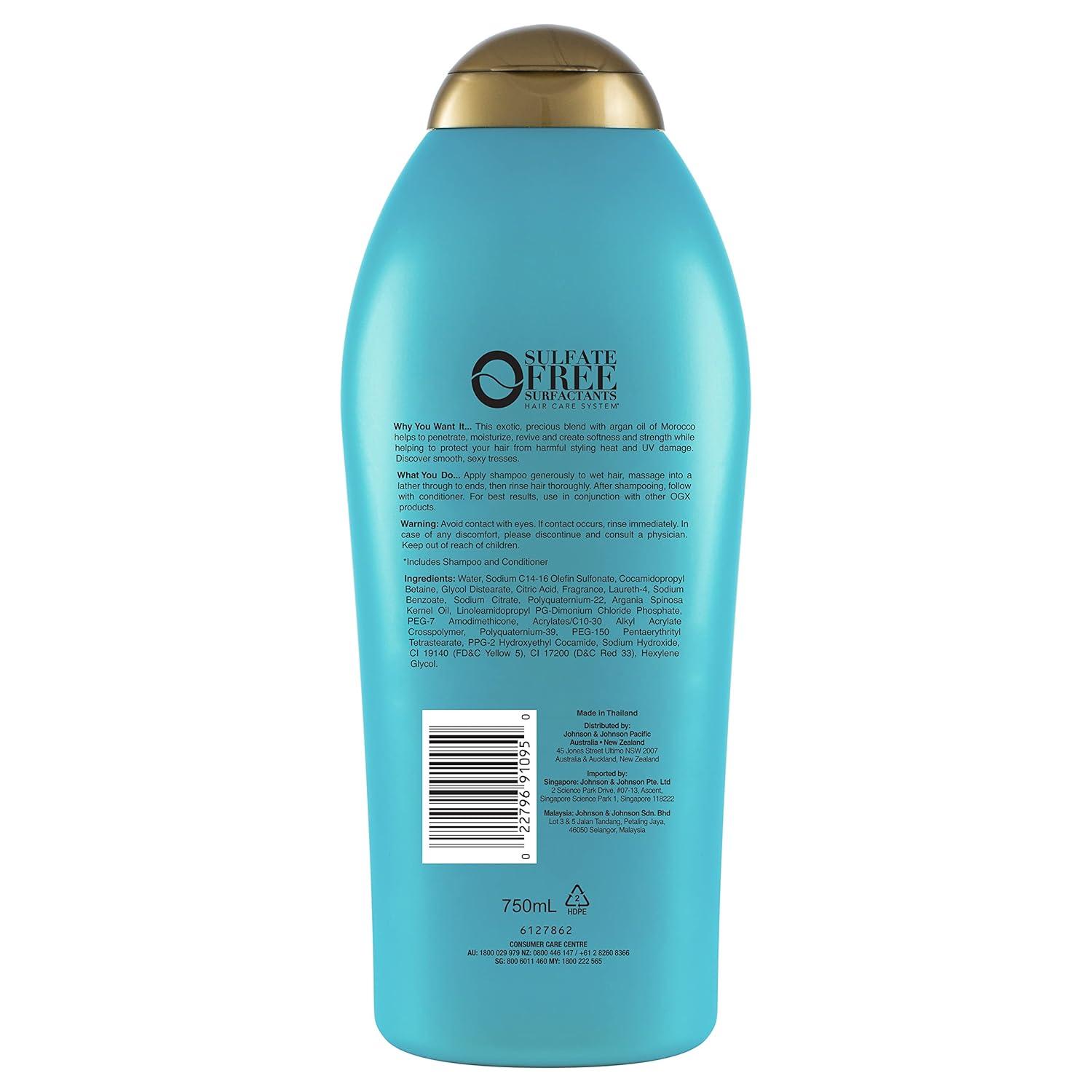 image:imageOGX Renewing Argan Oil of Morocco Shampoo Damage Repair Shampoo amp Argan Oil to Help Strengthen amp Repair Dry Damaged Hair ParabenFree SulfateFree Surfactants 254 fl oz254 Fl Oz Pack of 2