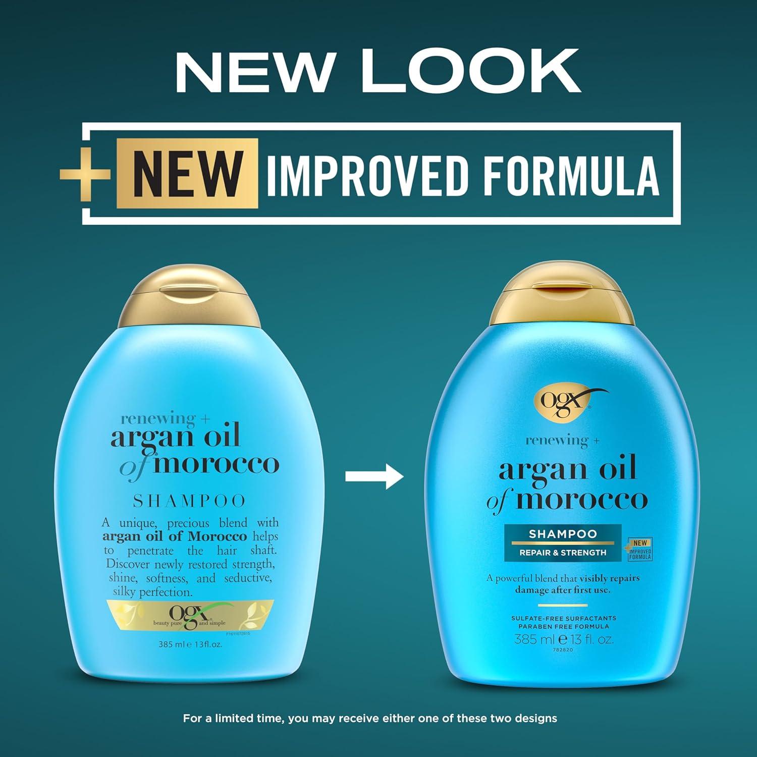 image:imageOGX Renewing Argan Oil of Morocco Shampoo Damage Repairing Shampoo amp Argan Oil to Help Strengthen amp Repair Dry Damaged Hair ParabenFree SulfateFree Surfactants 13 fl Oz13 Fl Oz Pack of 2
