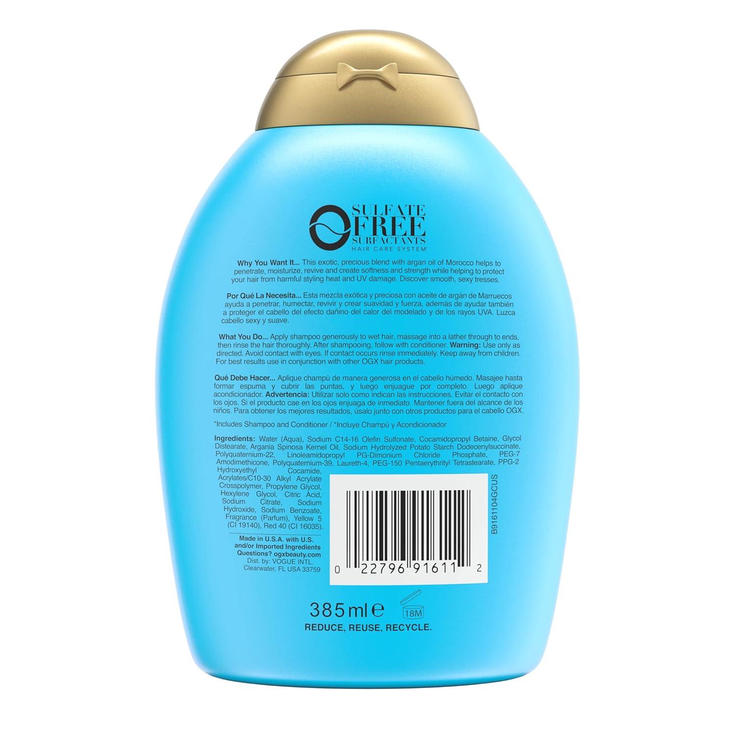 image:imageOGX Renewing Argan Oil of Morocco Shampoo Damage Repairing Shampoo amp Argan Oil to Help Strengthen amp Repair Dry Damaged Hair ParabenFree SulfateFree Surfactants 13 fl Oz13 Fl Oz Pack of 2