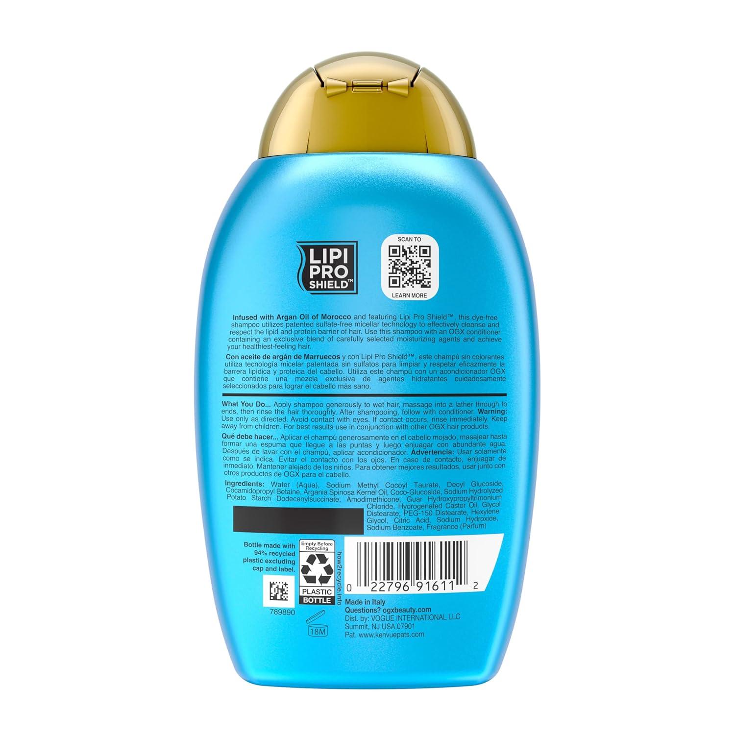 image:imageOGX Renewing Argan Oil of Morocco Shampoo Damage Repairing Shampoo amp Argan Oil to Help Strengthen amp Repair Dry Damaged Hair ParabenFree SulfateFree Surfactants 13 fl Oz13 Fl Oz Pack of 1