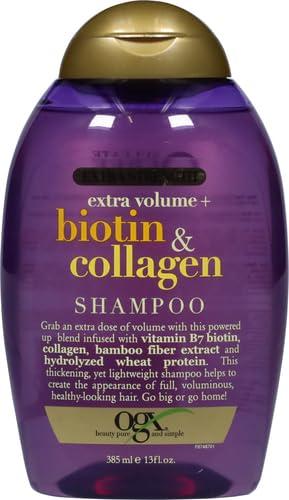 image:imageOGX Thick amp Full Biotin Collagen Extra Strength Volumizing Shampoo with Vitamin B7 Hydrolyzed Wheat Protein for Fine Hair SulfateFree Surfactants Thicker Fuller Hair 13 Fl Ozpurple