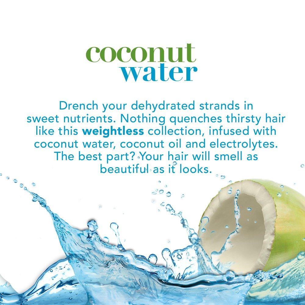 image:imageOGX Weightless Hydration Coconut Water Shampoo 13 Ounce Bottle Lightweight Hydrating Formula SulfateFree SurfactantsShampoo