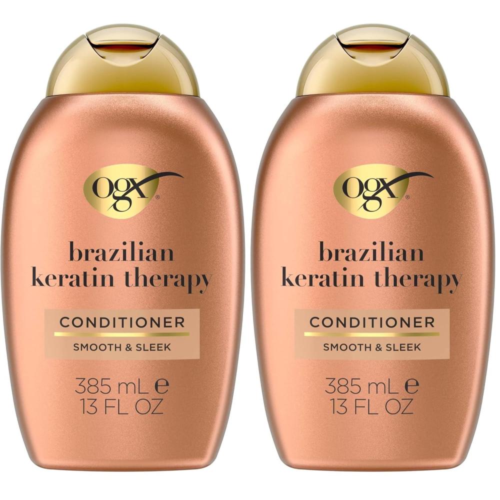 image:imageOGX Ever Straightening  Brazilian Keratin Therapy HairSmoothing Conditioner with Coconut Oil Cocoa Butter amp Avocado Oil ParabenFree SulfateFree Surfactants13 Fl Oz Pack of 2