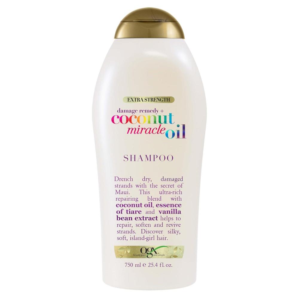 image:imageOGX Extra Strength Damage Remedy Coconut Miracle Oil Shampoo for Dry Frizzy or Coarse Hair ParabenFree SulfateFree Surfactants 13 Fl Oz254 Fl Oz Pack of 1