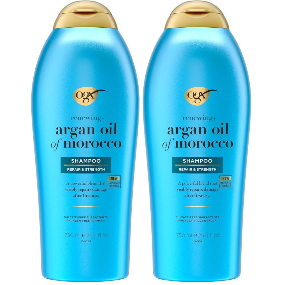 image:imageOGX Renewing  Argan Oil of Morocco Shampoo Damage Repair Shampoo amp Argan Oil to Help Strengthen amp Repair Dry Damaged Hair ParabenFree SulfateFree Surfactants 254 fl oz254 Fl Oz Pack of 2